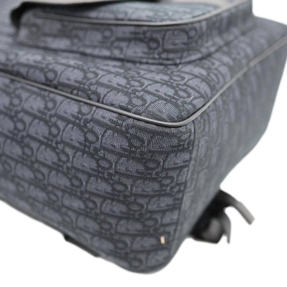 Christian Dior  Saddle Oblique Jacquard Canvas Zip Backpack Black - Picture 9 of 12